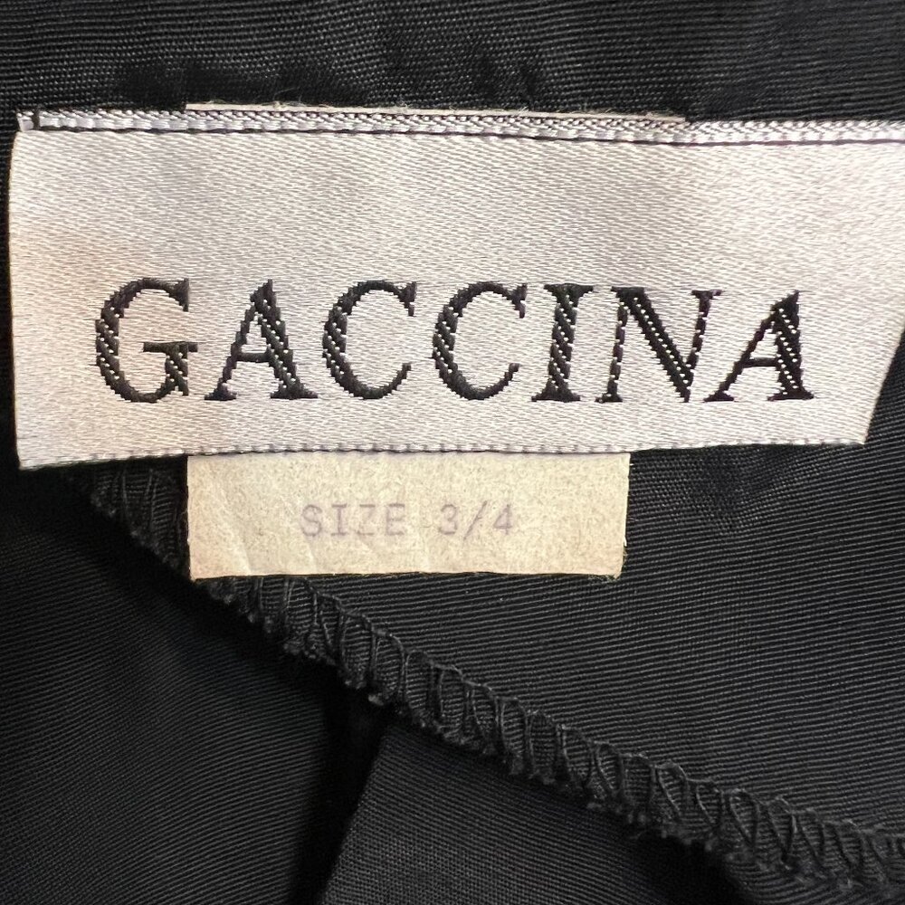 Vintage GACCINA Black Polka Dot Dress Bow Ruffle Hem Retro 80s Size 3/4 Rayon - Picture 6 of 11